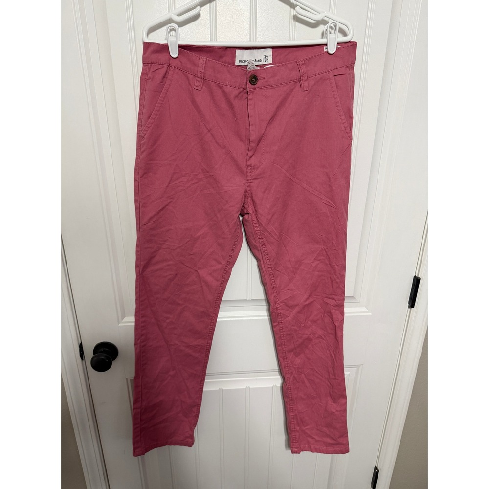 Paperdenim&cloth Pants Mens 34x32 Chino Cotton Stretch Pink EUC